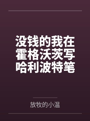 没钱的我在霍格沃茨写哈利波特笔趣阁无弹窗