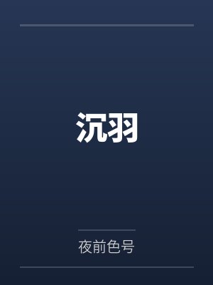 沉羽by夜前色号 沉羽by夜前色号